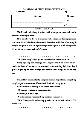 Đề khảo sát chất lượng cuối tuần 25 Tiếng việt, Toán lớp 4, 5